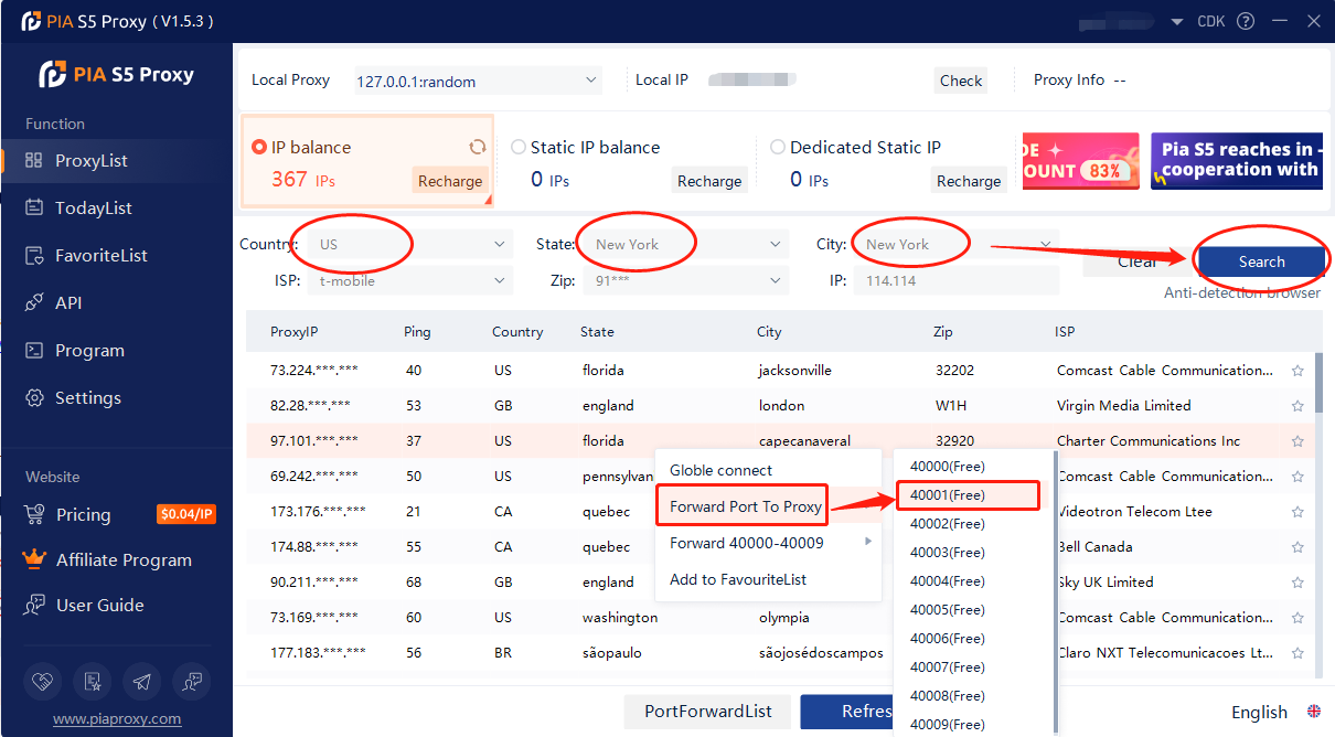 How to configure PIA S5 Proxy in Firebrowser?