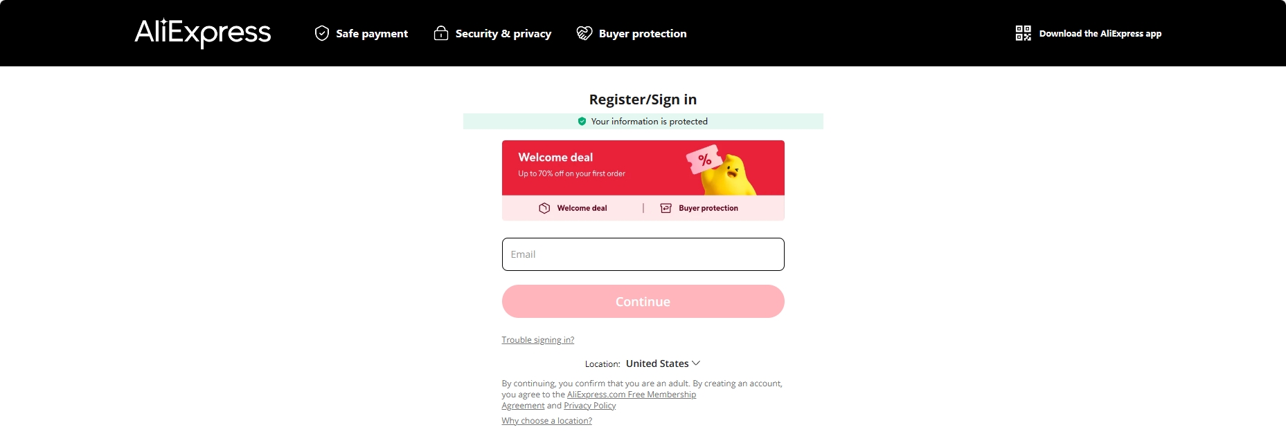 AliExpress seller entry criteria
